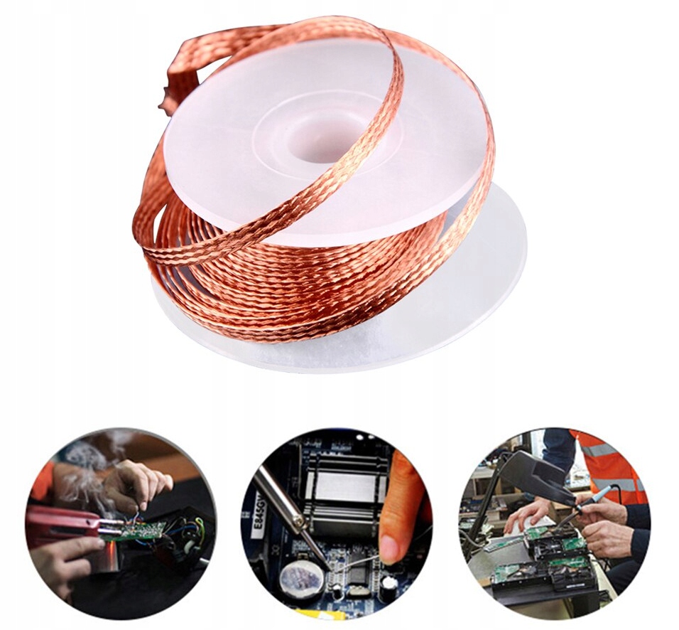 TAŚMA ROZLUTOWNICZA PLECIONKA 2MM X1,5M LUTOWNICZA Model Plecionka lutownicza 2mm 1,5m E6160