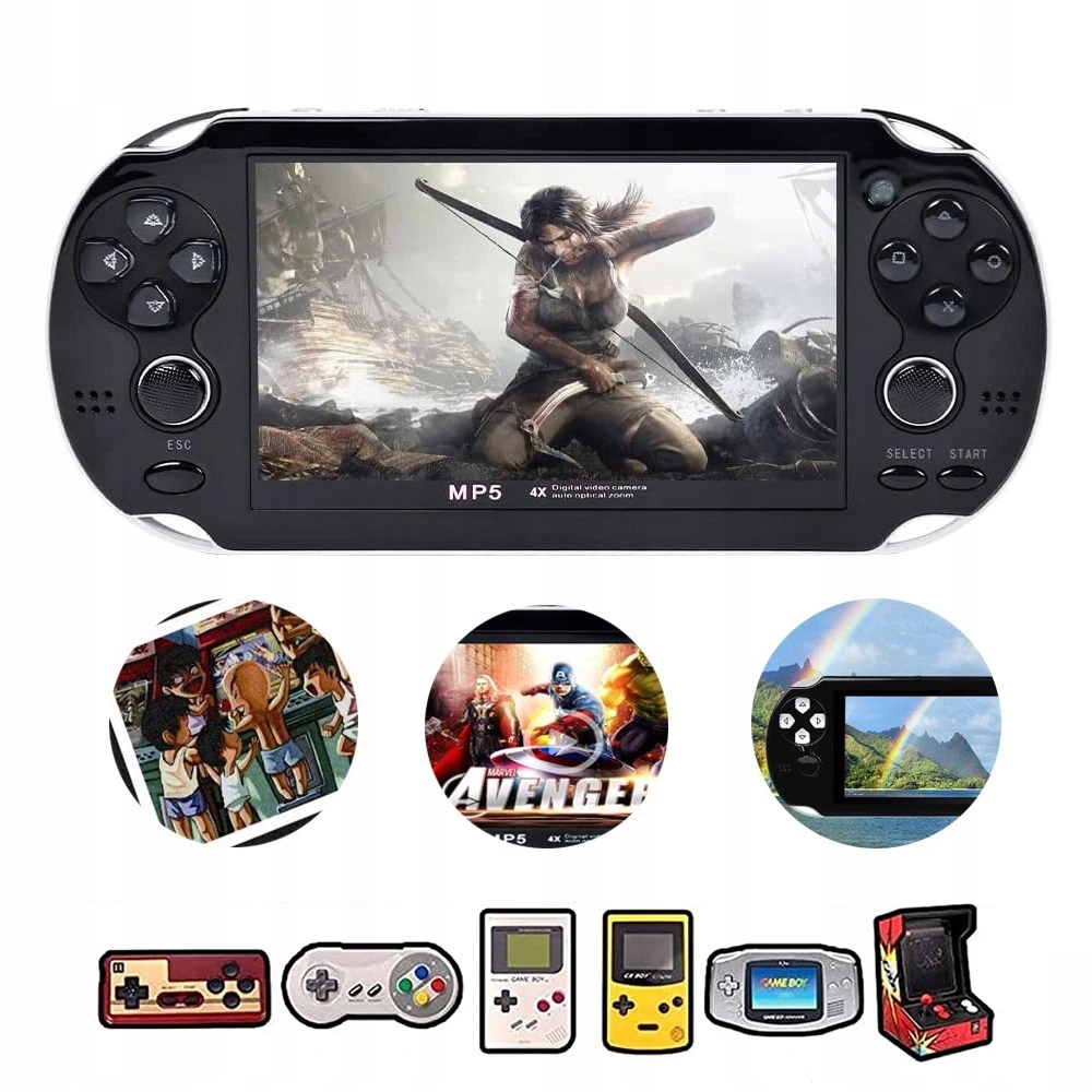 Przenośna Konsola przenośna Psp Z ponad 6800 zainstalowanych gier 8GB 64GB