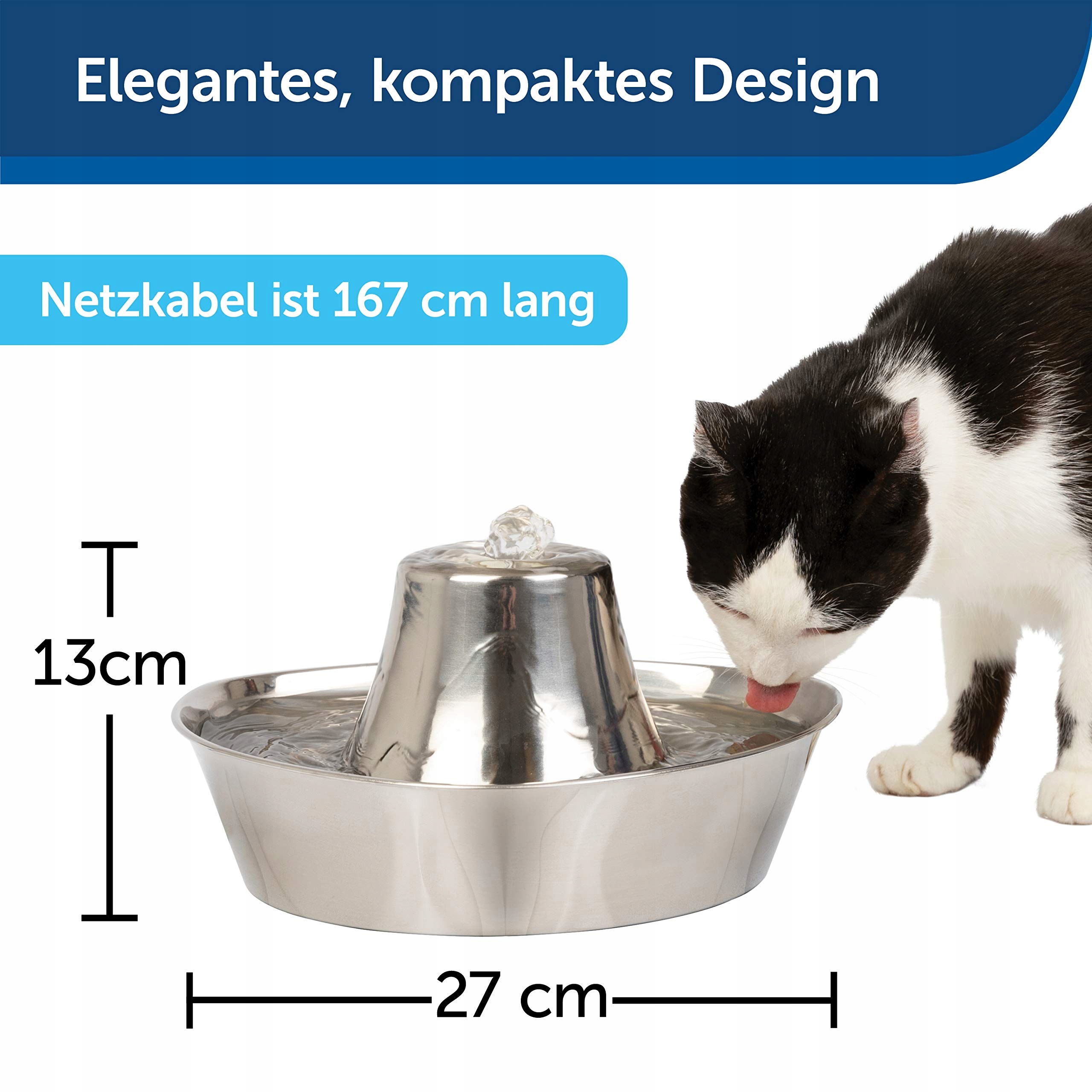 PETSAFE Fontanna Dla Zwierząt 18L Cicha Praca Srebrna — miniatura 5