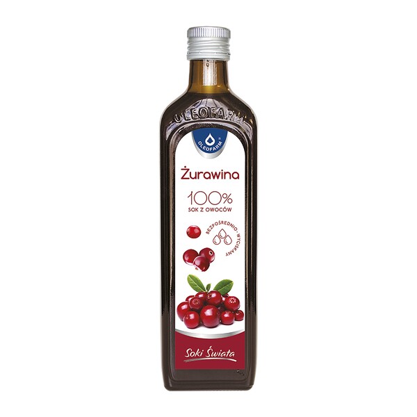 

Sok z żurawiny 100% 490 ml Oleofarm