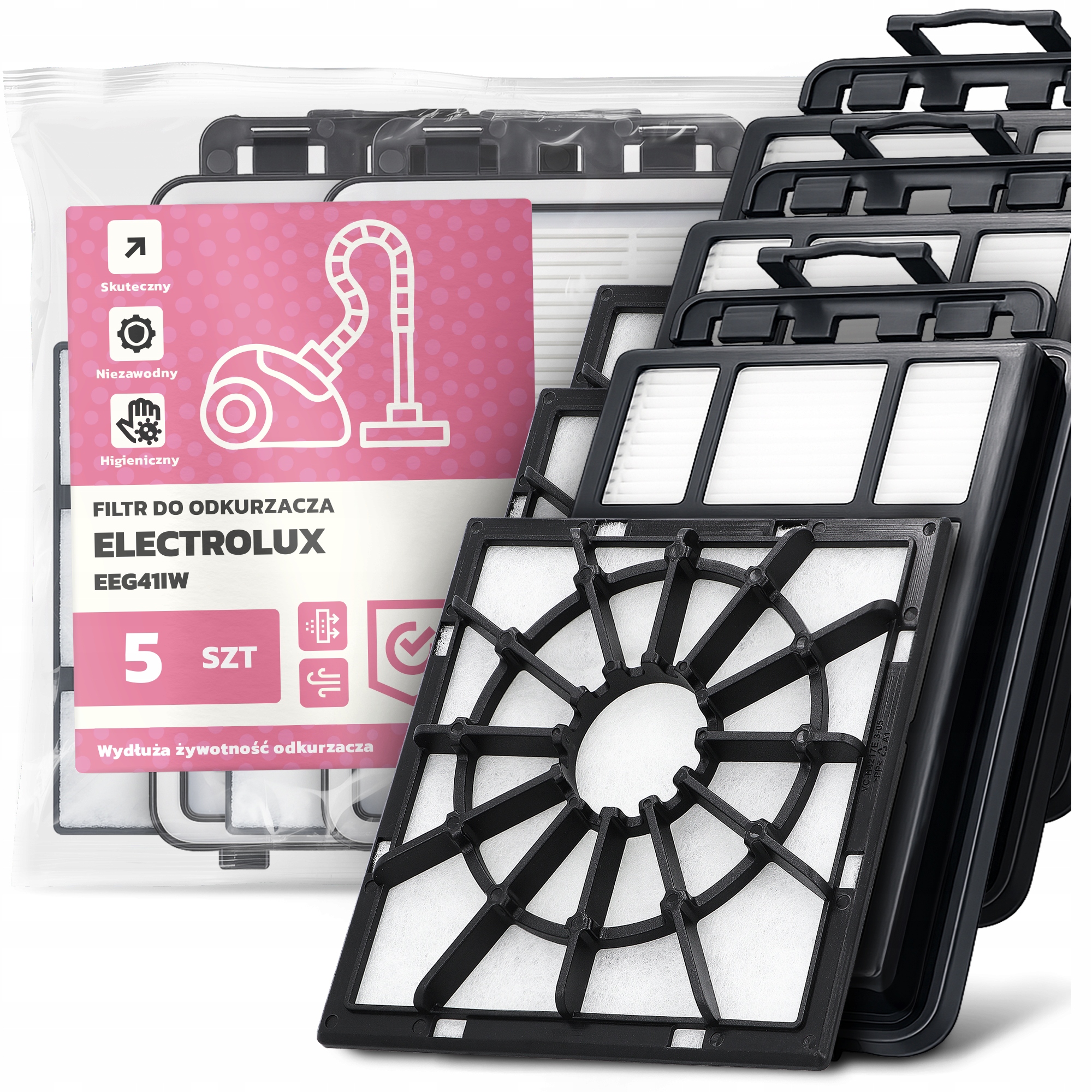 5 x Filtry Do Vysávača Electrolux EEG41IW Filter Umývateľná Sada Em-w