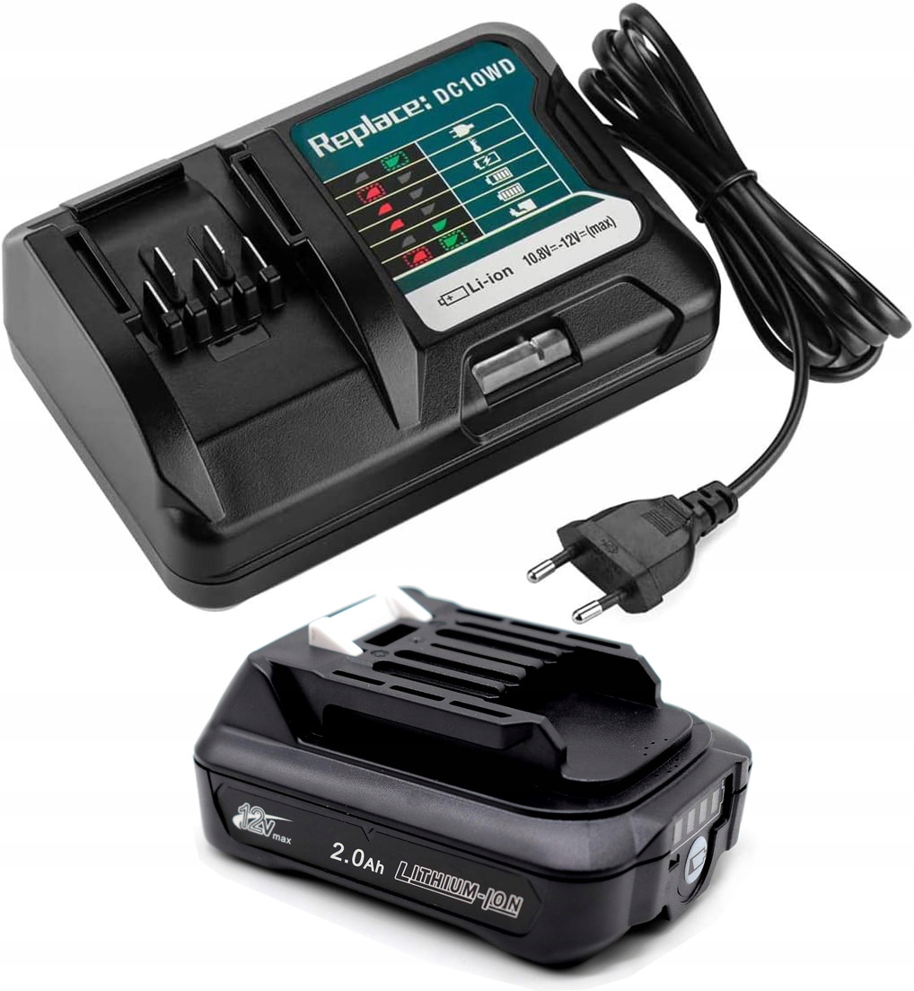 BL1021B Akumulator 12V 2.0Ah ładowarka DC10WD do Maki-ta Cxt BL1040B BL1020B