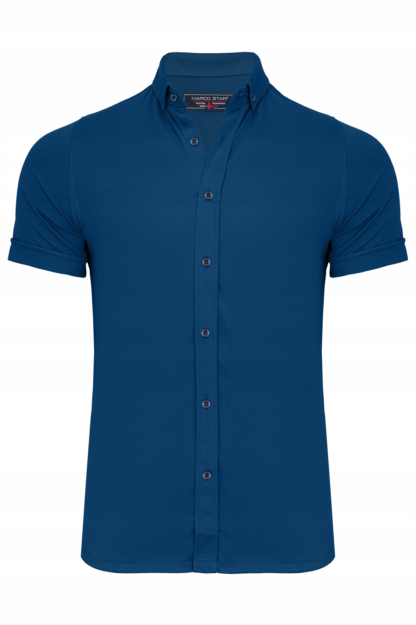 Pánská Polokošile S Krátkým Rukávem, Modrá, Rozepínací, Velikost L