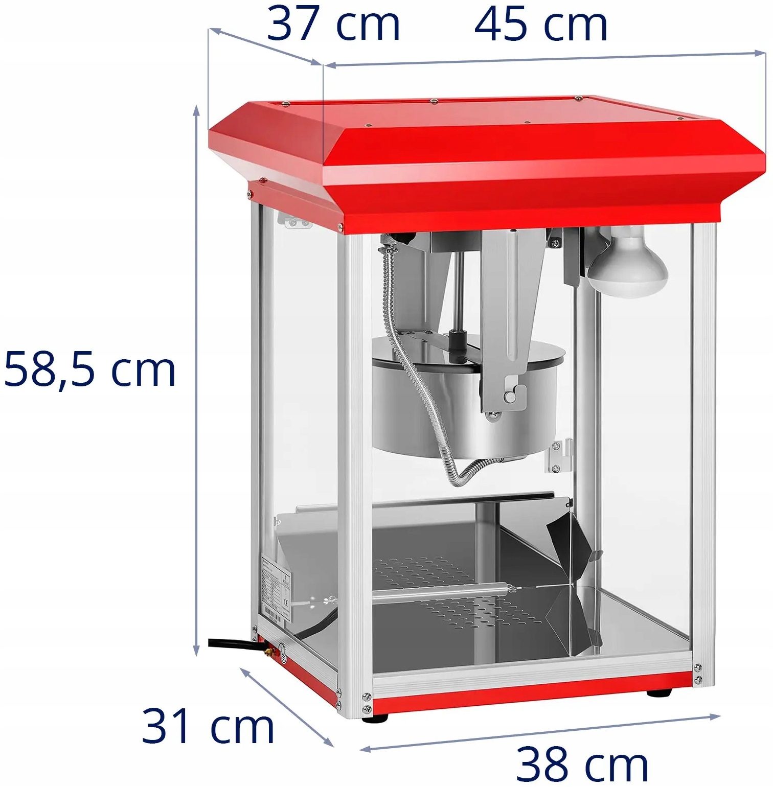 Maszyna do popcornu 1325 W 8 oz czerwona Royal Catering RCPR-1325 10010840