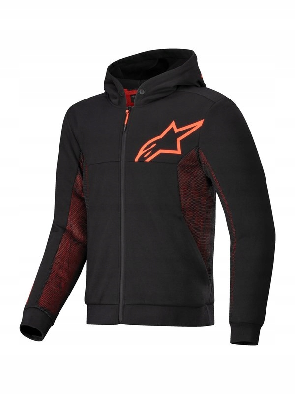Motocyklová Mikina Alpinestars Chrome Air Čierno-červená, Veľkosť L