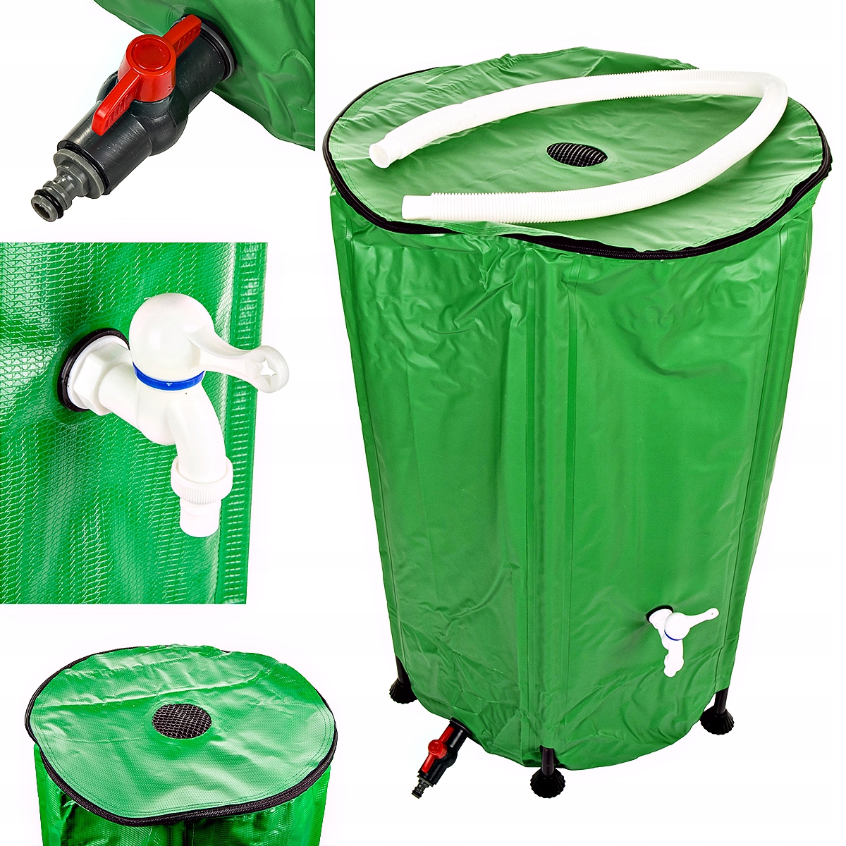 Nádrž na dešťovou vodu 380 l Pvc rozkládací, 700 x 980 mm, s ventilem 3/4"