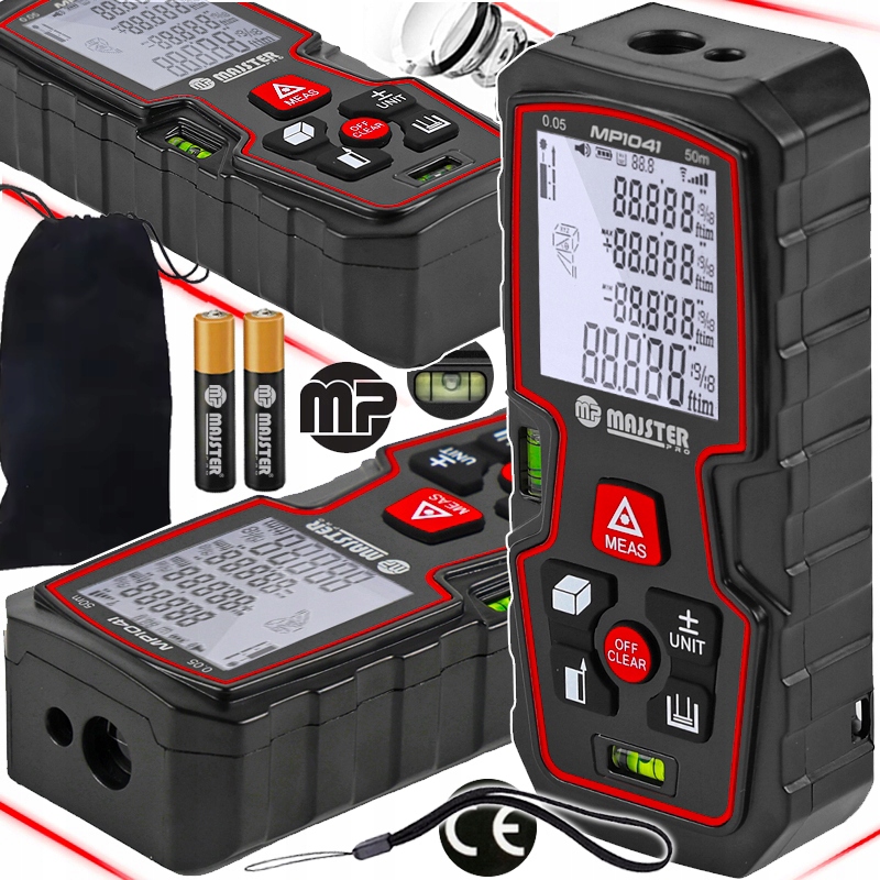 Dalmierz Laserowy Miernik Odległości Cyfrowy 50M poziomica Kątomierz