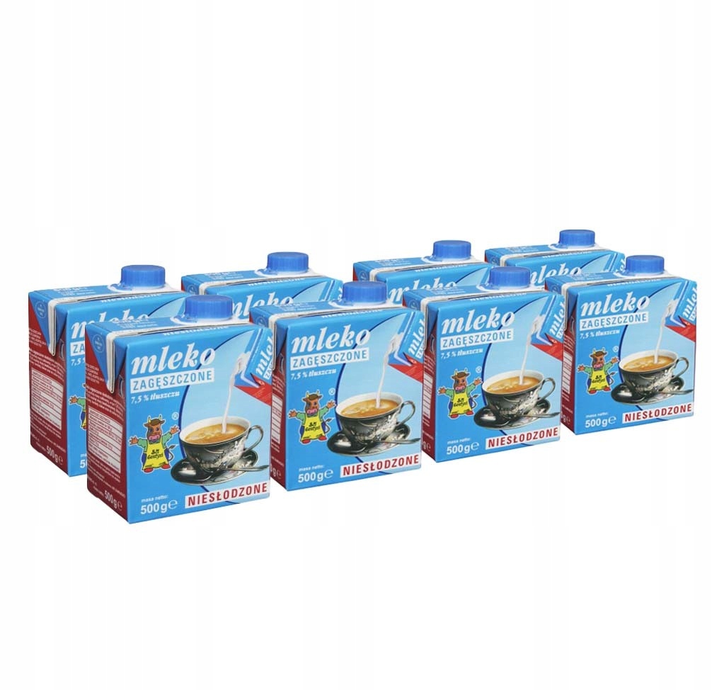 Levně Koncentrované mléko 7,5% neslazené 8 x 500 g 4 l 4 kg