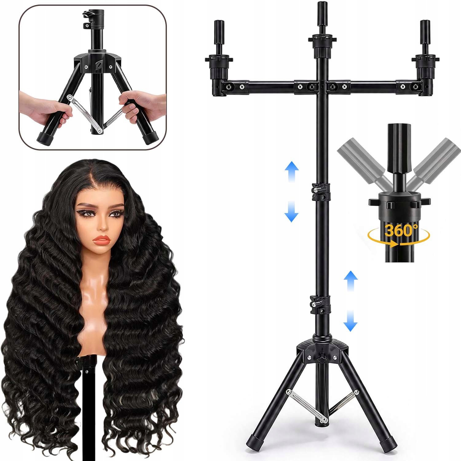 Stativ Stojan Tripod Držák Na Hlavu Kadeřnického Tréninku 108 CM