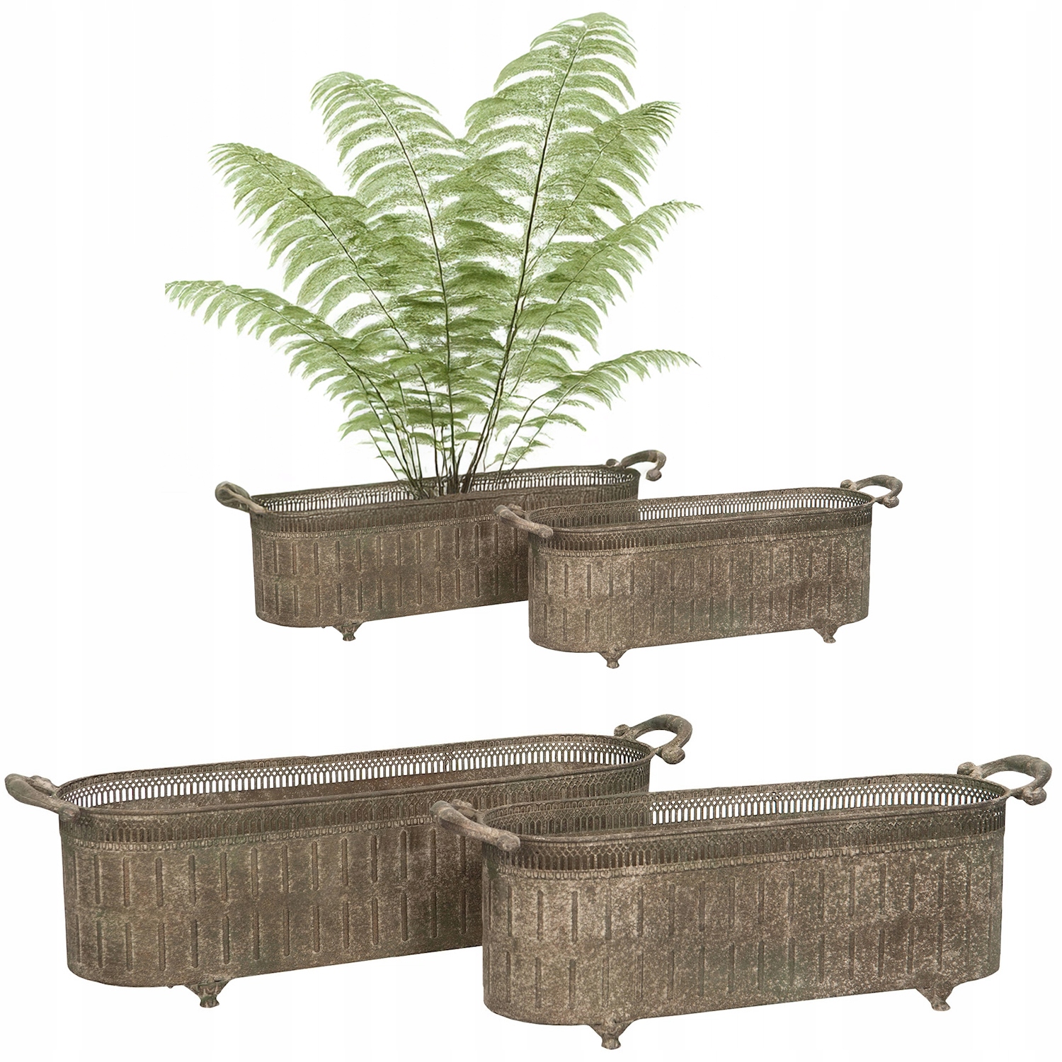 Kvetináč Loft Dlhý Na Balkon Teras Veľká Zelená Do Domácnosti 2 Ks