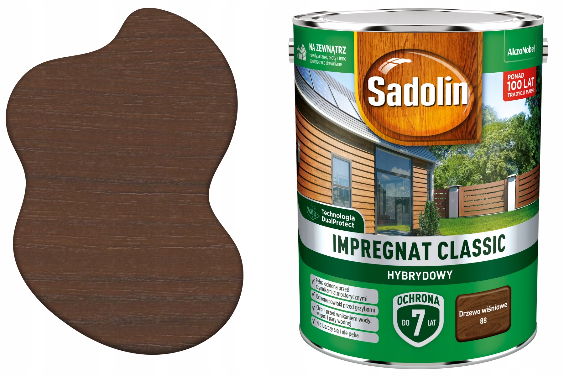 Sadolin Impregnat Drzewo Wiśniowe 4,5L Hybrydowy Dekoracyjny Classic