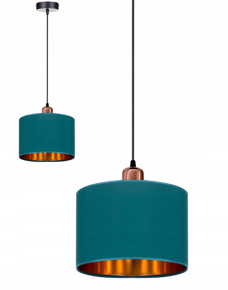 

Lampa Wisząca Sufitowa Żyrandol Turkusowo - Złoty
