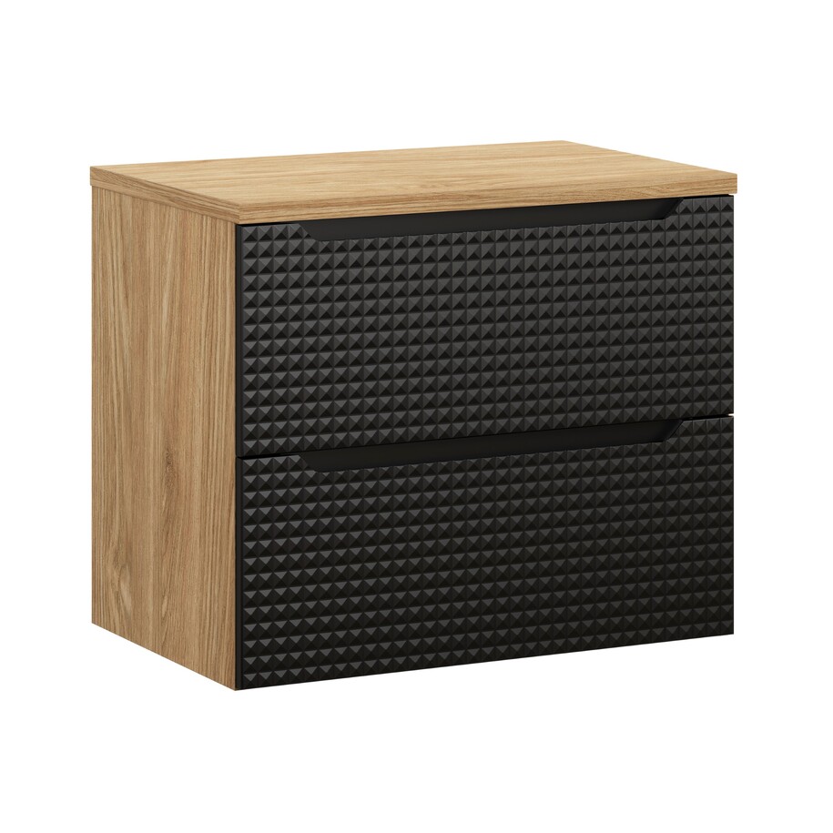 Szafka pod umywalkę 70 cm z blatem luxor czarny dąb, szuflady