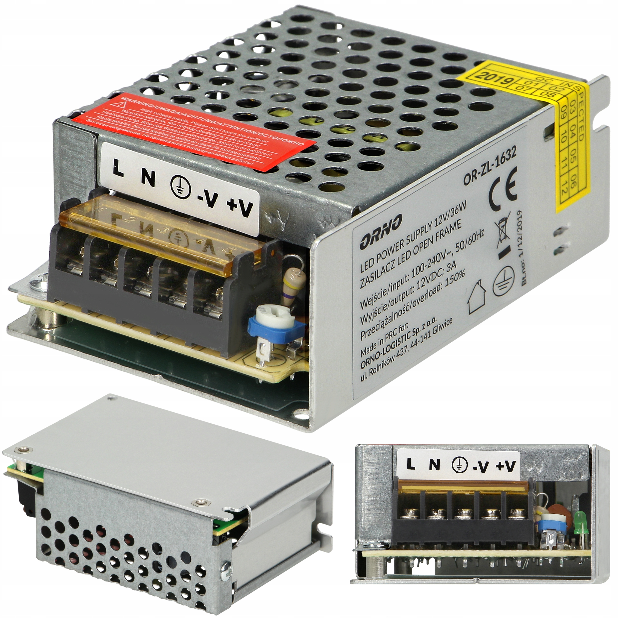 

Zasilacz Led Modułowy Do Taśm Led Cctv 12V 3A 36W