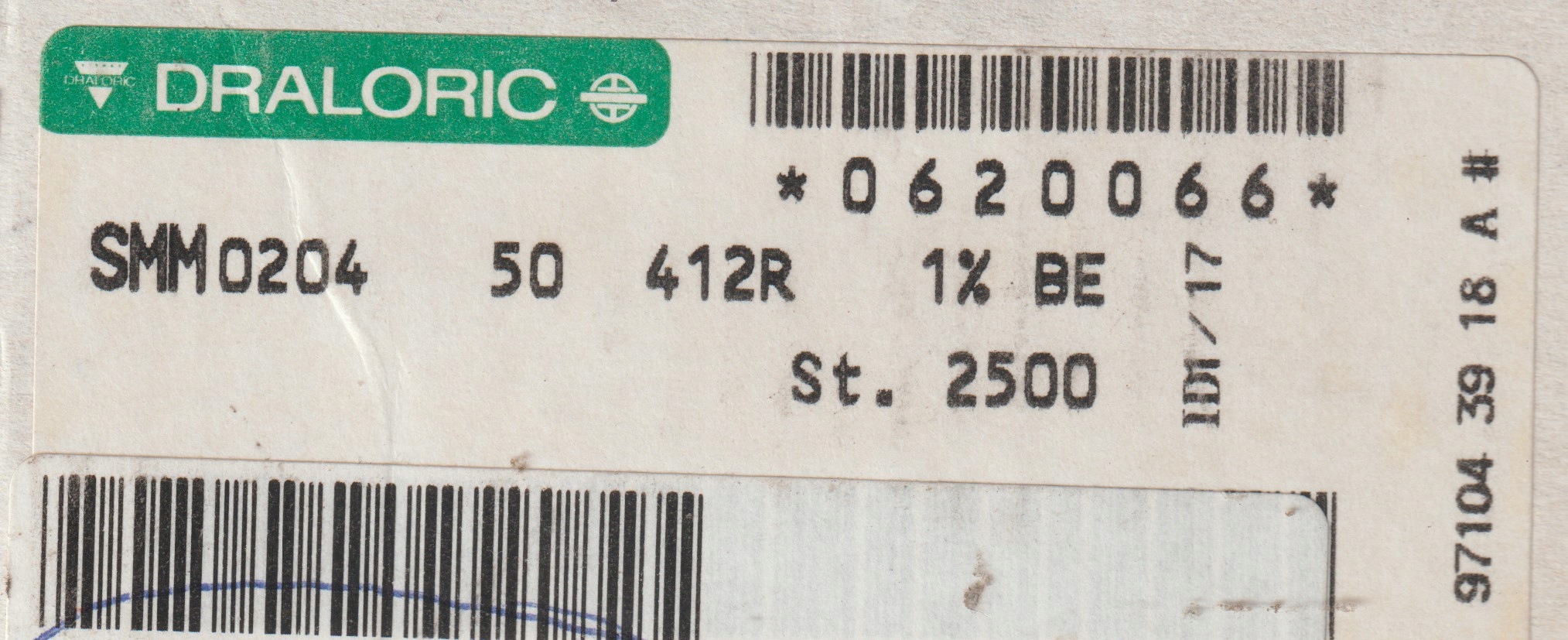 [100szt] 412R 1% 50ppm rezystor Smd minimelf SMM0204 Draloric low noise