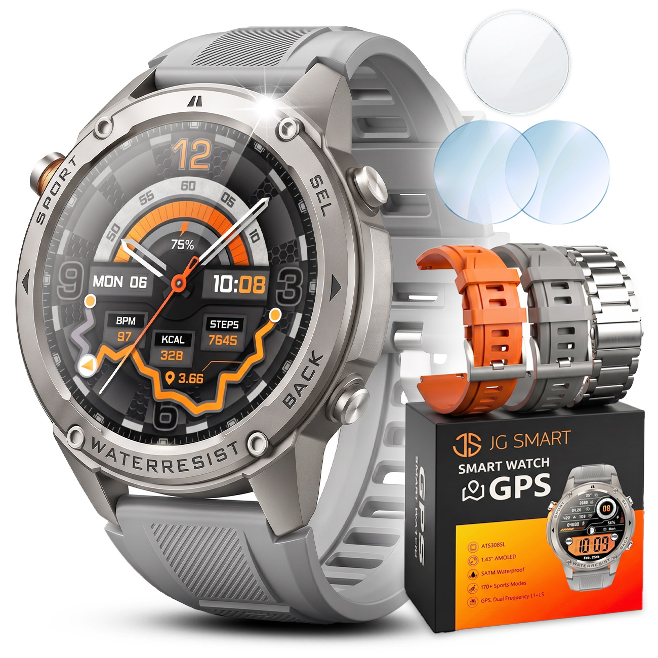 Hodinky Chytré Hodinky Pánské Voděodolné Hovory Menu Pl Gps Amoled Smart Watch