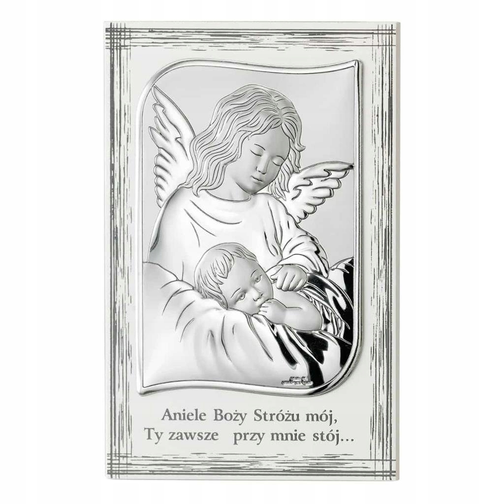 Stříbrný obrázek Anděl nad dítětem Grawer 82109/4LPL