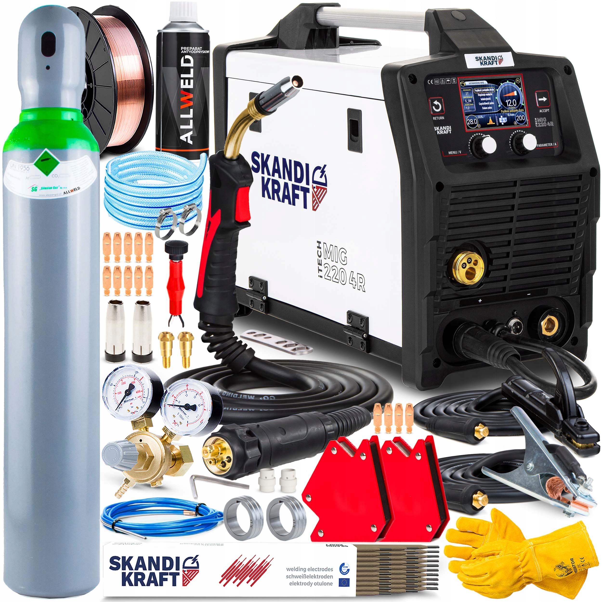 Invertorová Svářečka Skandi Kraft Mig 220 4R Mma Tig 200A 230V Puls 3V1 Vrd