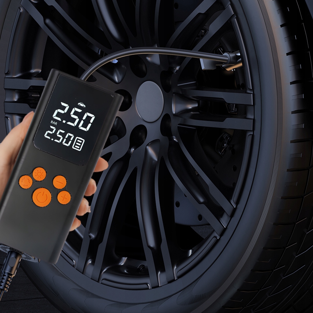 POMPKA SAMOCHODOWA Z CYFROWYM WYŚWIETLACZEM, MOBILNY ZASILACZ 2W1 4000MAH Marka Bedee