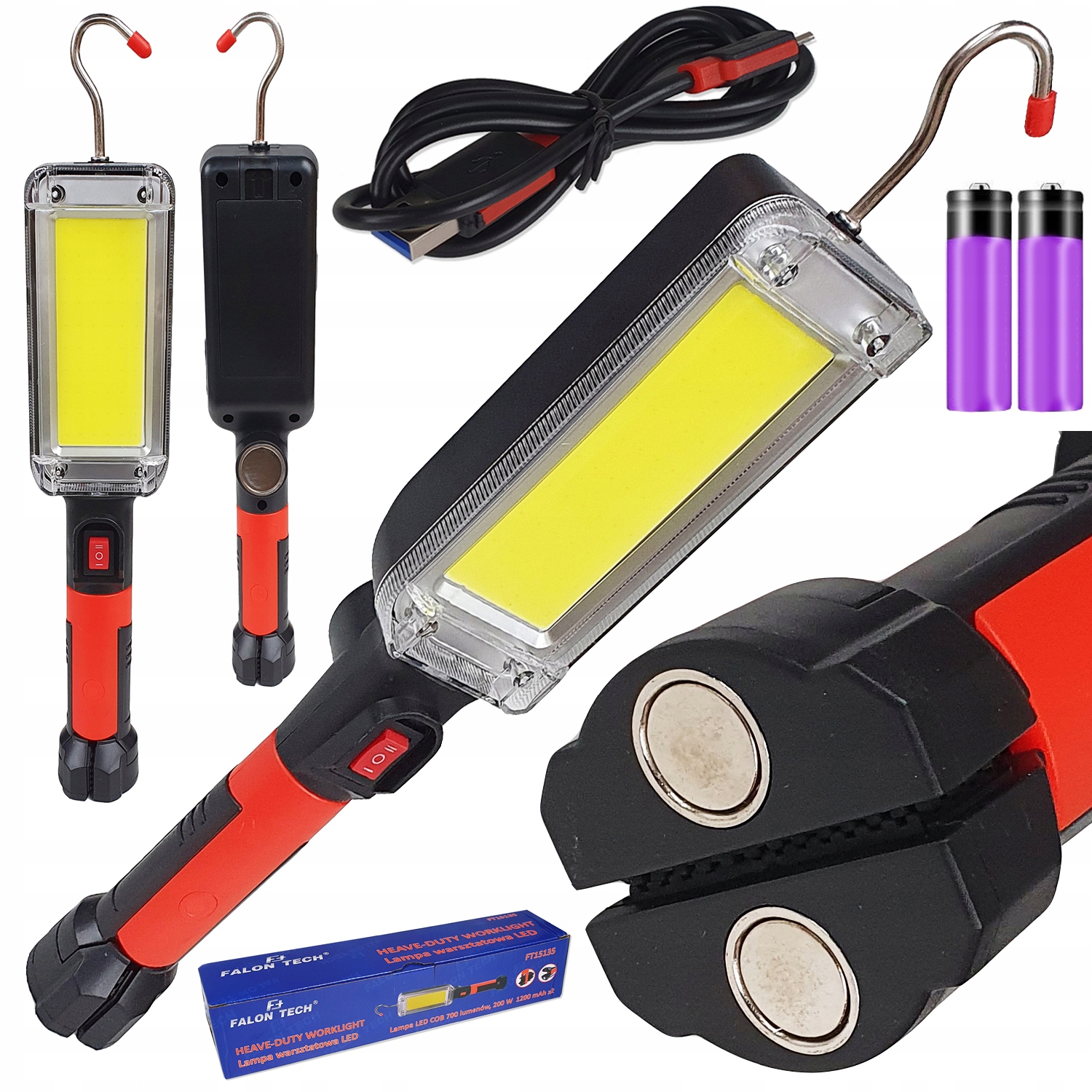 

Akumulatorowa Lampa Warsztatowa Magnes Led Latarka