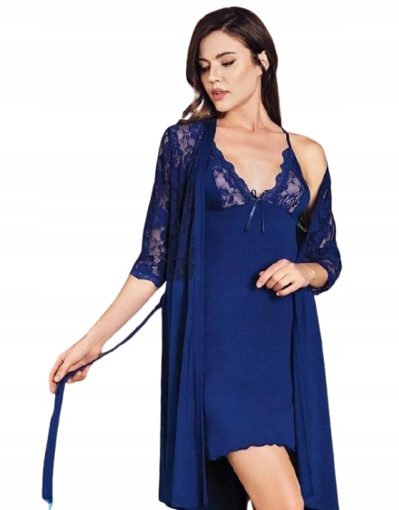 Komplet Z Viskózy Župan S Krajkou Krajková Košile Komplet Viskóza M