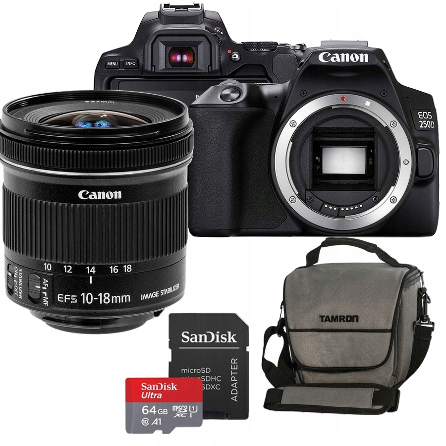 Sada Canon Eos 250D Canon 10-18 f/ 4.5-5.6IS Stm