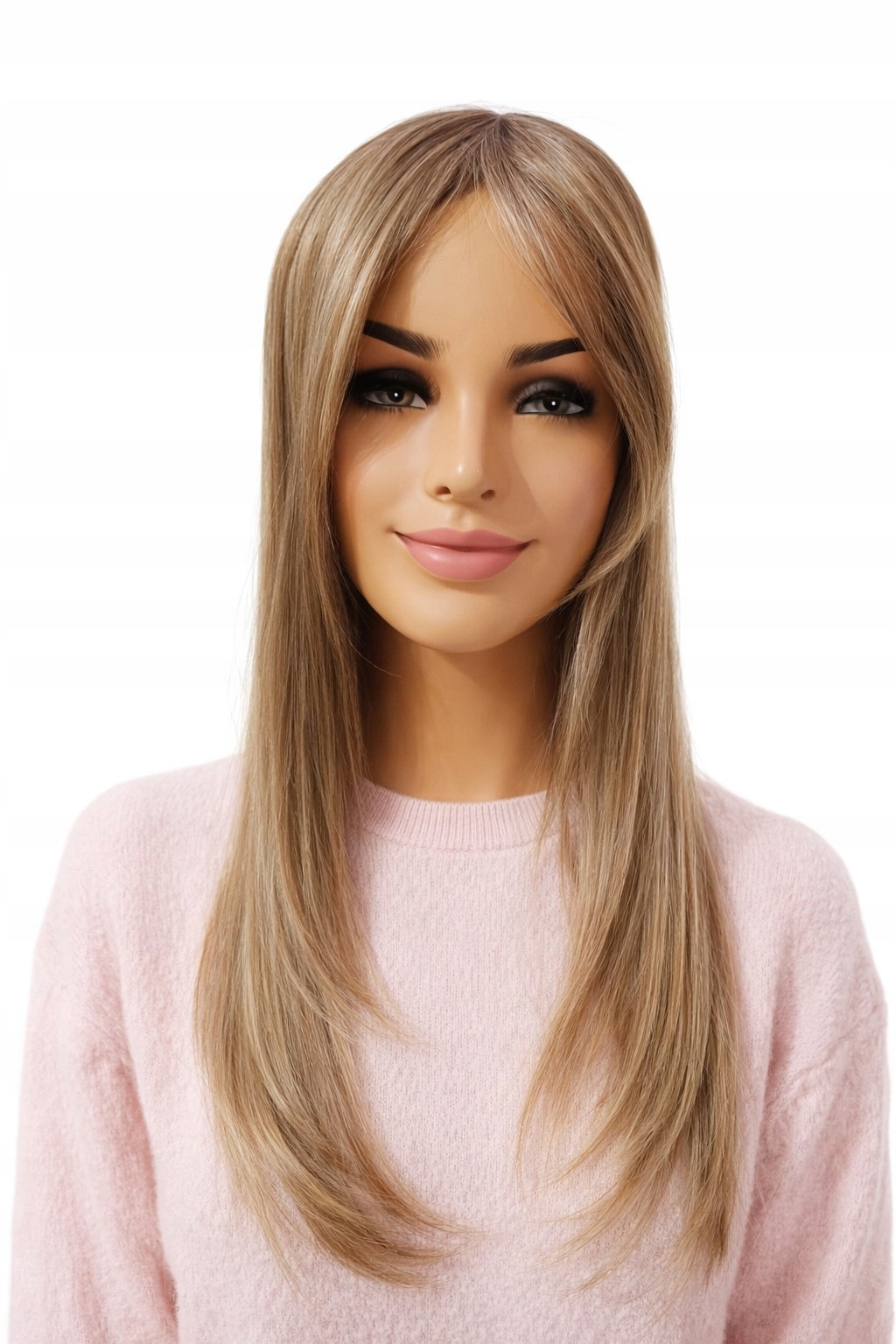 Dlouhý topper s ofinou, maskovací nástavec, tupet Best Lékořice -sand