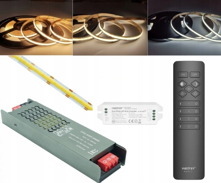 Zestaw 20m TASMA12160 Led Cob Cct Biały Ciepły Neutral- Zimny 2700K-6500K