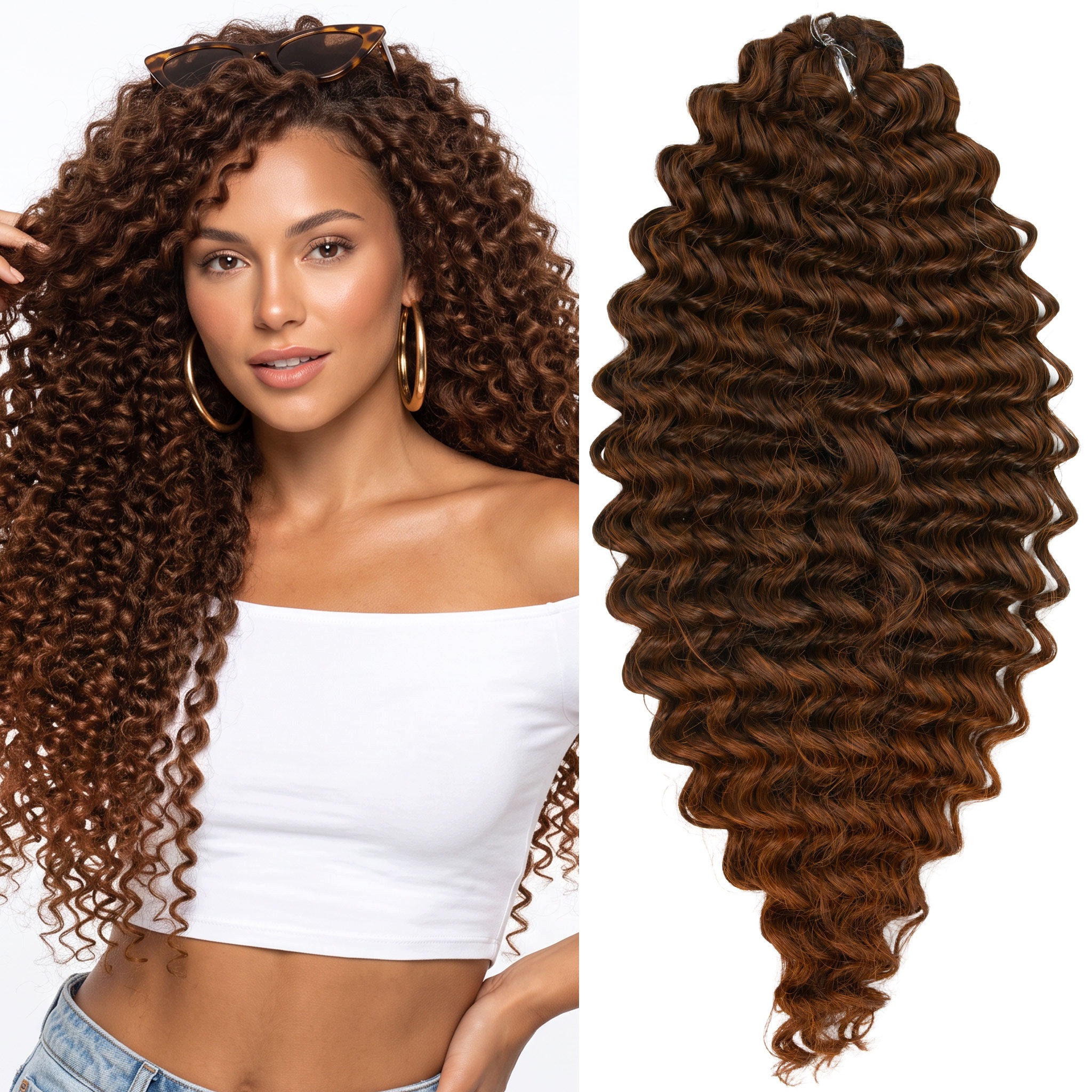 Włosy syntetyczne Afroloki Yasmine mini loki 20" 50cm 300g brąz ombre