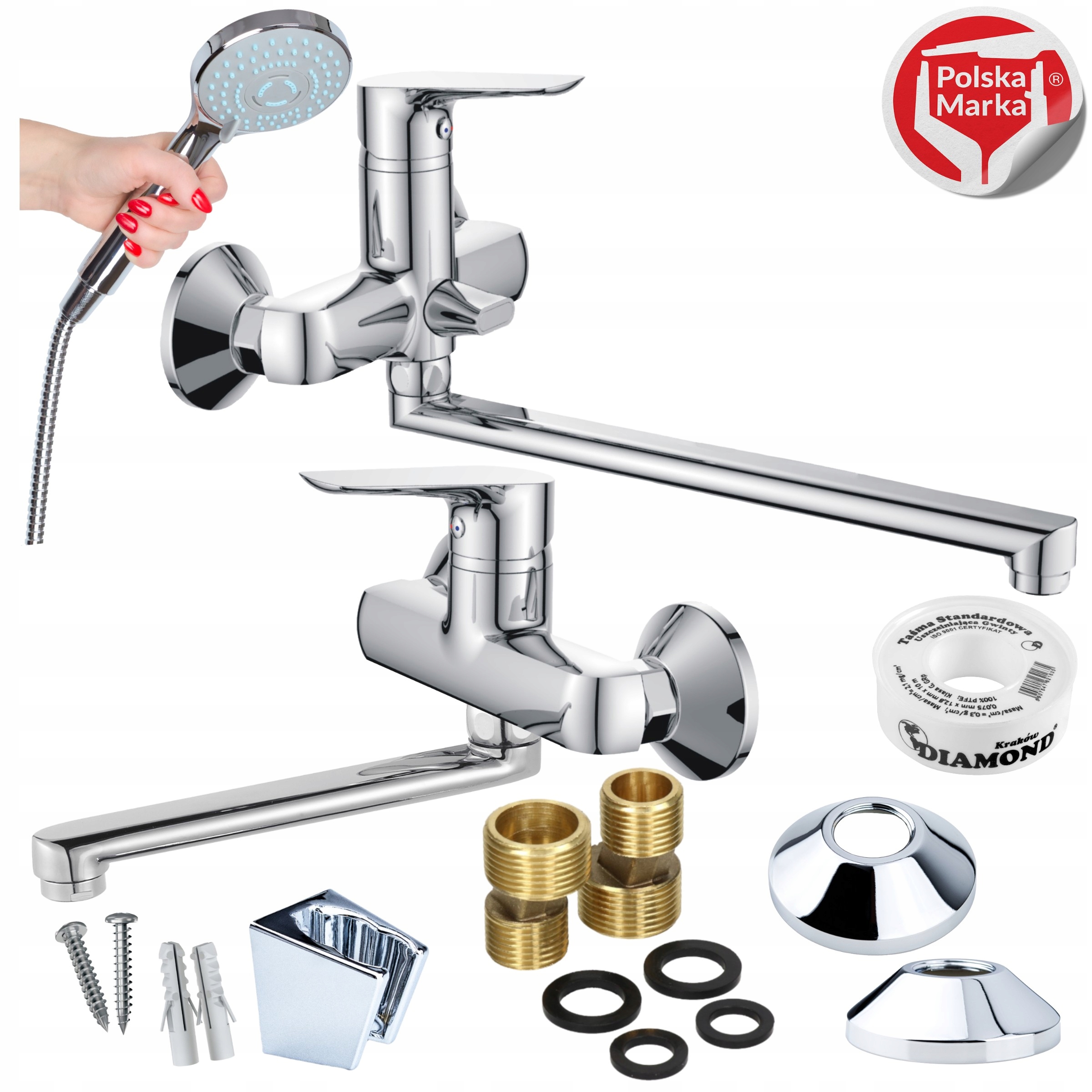 Vaňová batéria s umývadlovou súpravou, kúpeľňový kohútik, súprava pod sprchu