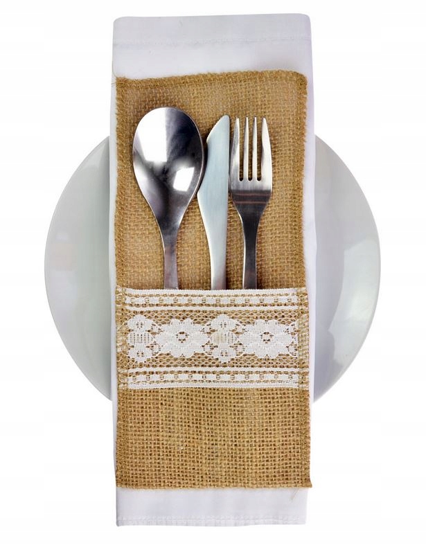 

Etui Na Sztućce Eko Juta Koronka Boho 2 sztuki