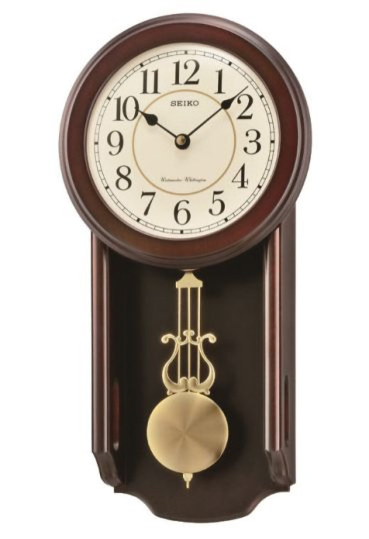 Drevené Japonské Hodiny S Kyvadlom Seiko QXH063B Westminster Whittington