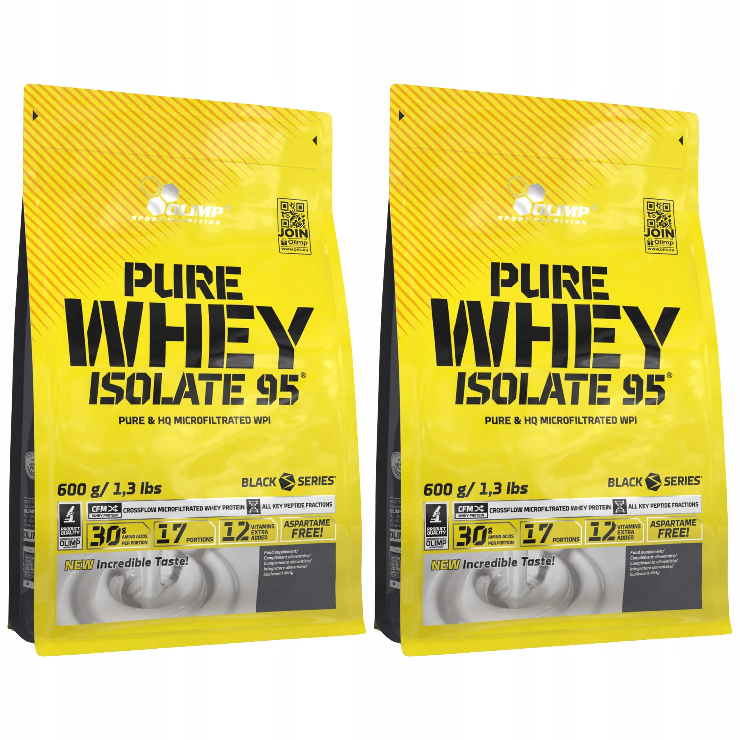 2x Olimp Pure Whey Isolate 95 Proteinový Izolát 600 g