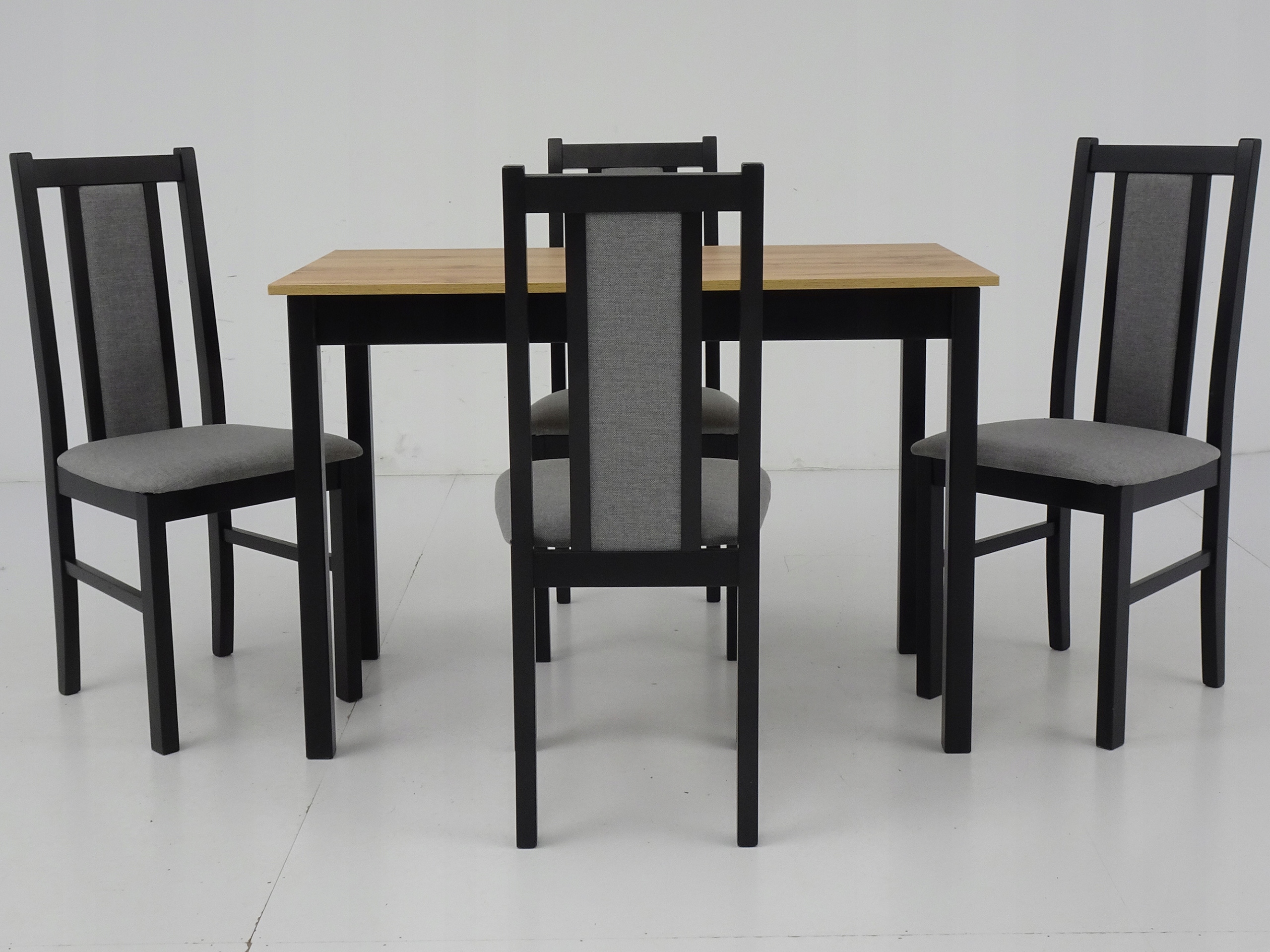 4 krzesła drewniane B-14 i stół nierozkładany 60x110 cm WYBÓR kolorów Kształt blatu prostokątny