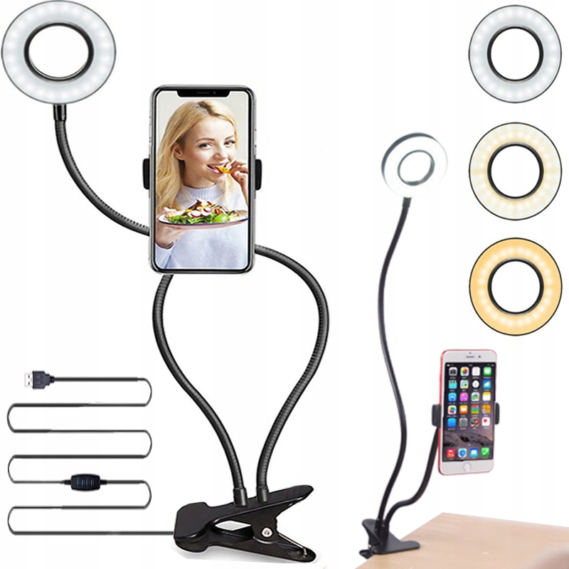 LAMPA DO SELFIE LED LAMPKA TELEFONU PIERŚCIENIOWA Stan opakowania oryginalne