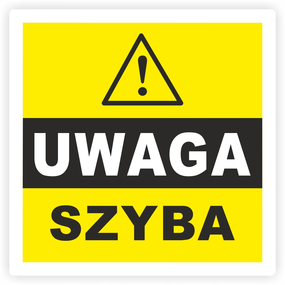 

Naklejka informacyjna Uwaga Szyba 20 cm