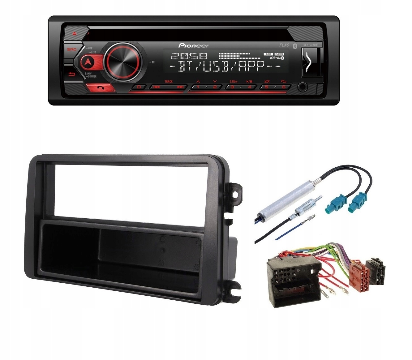 Autorádio s Bluetooth Pioneer DEH-S320BT Aux CD Vw Golf 5 6 Plus