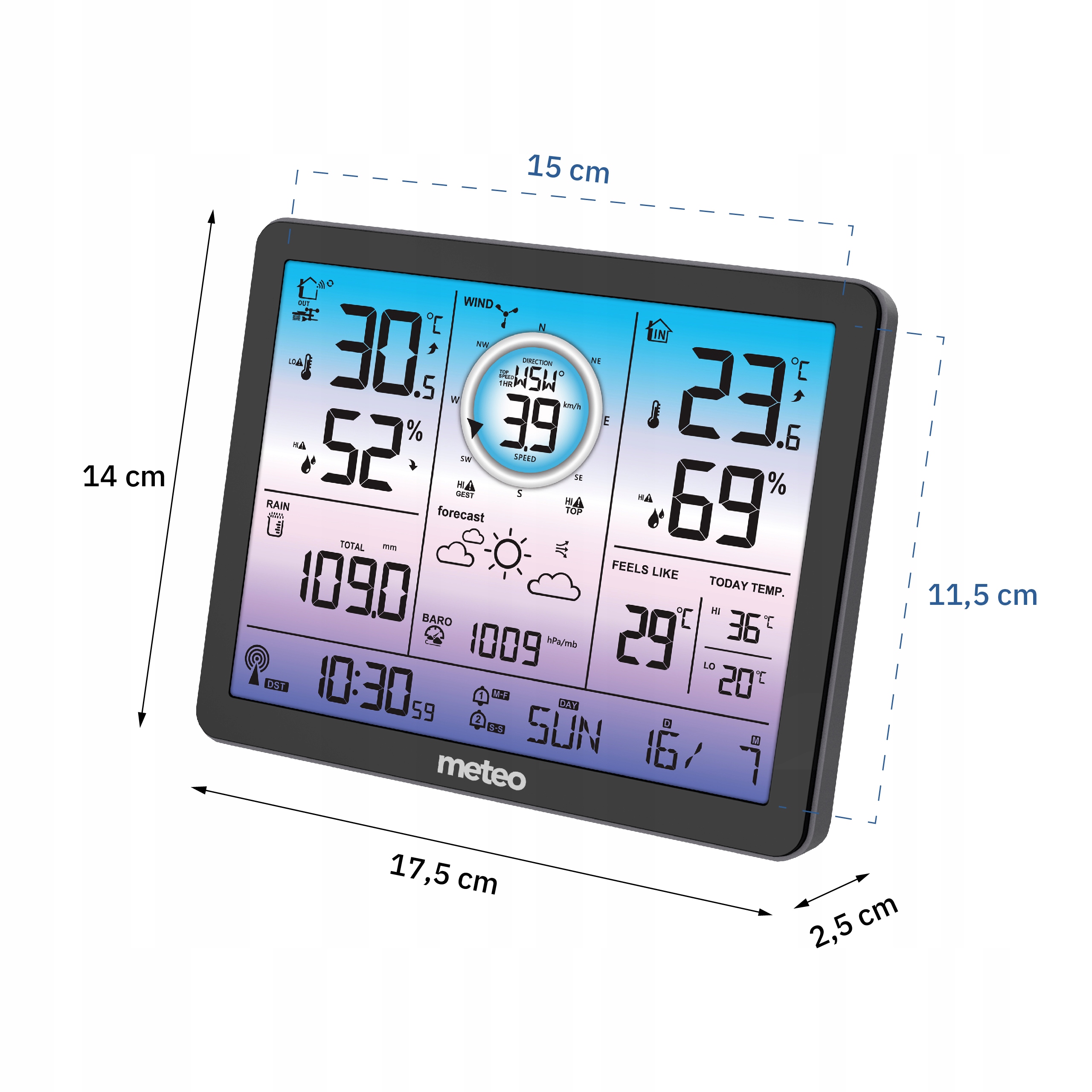 MULTI IDŐJÁRÁS ÁLLOMÁS METEO SP600 SZÉL- ÉS ESŐMÉRŐVEL Márka Meteo