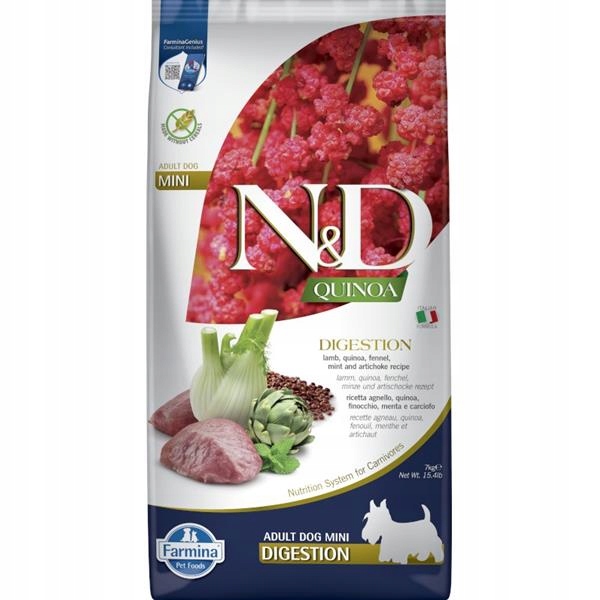 N&amp;d Quinoa Dog Gf Digestion, Lamb &amp; Fennel Adult Mini 7 kg