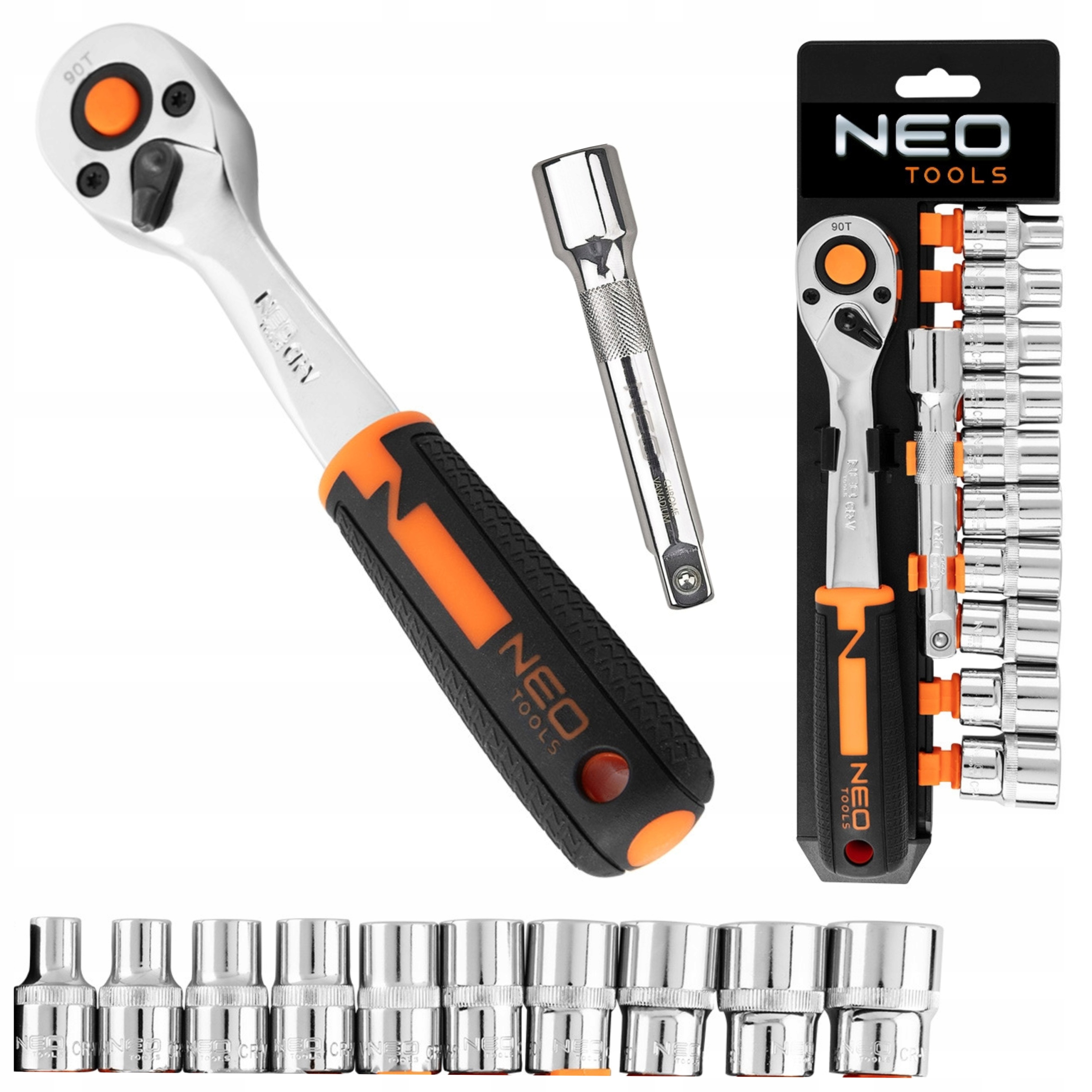 Neo Tools Nástrčné Kľúče 1/2 Sada 12 Kusov