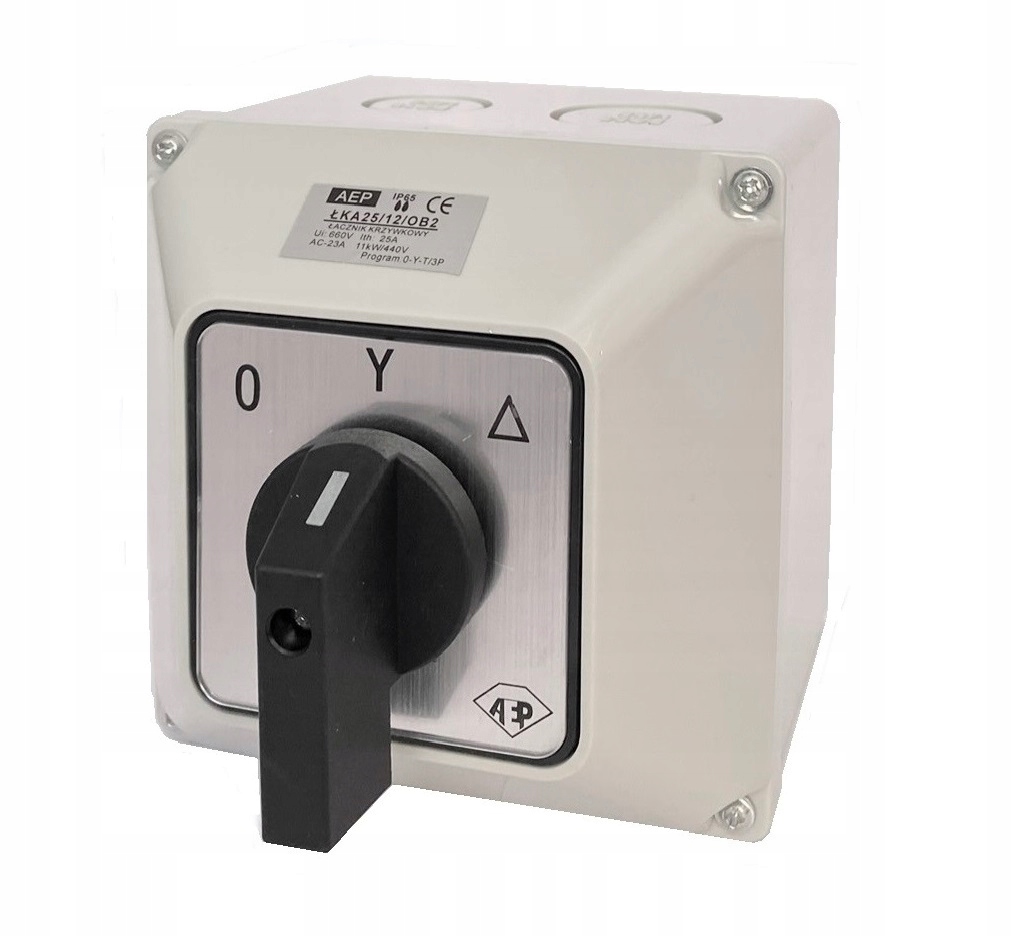 ŁĄCZNIK KRZYWKOWY 25A W DUŻEJ OBUDOWIE GWIAZDA TRÓJKĄT 0-Y-T 3P !PROMOCJA!