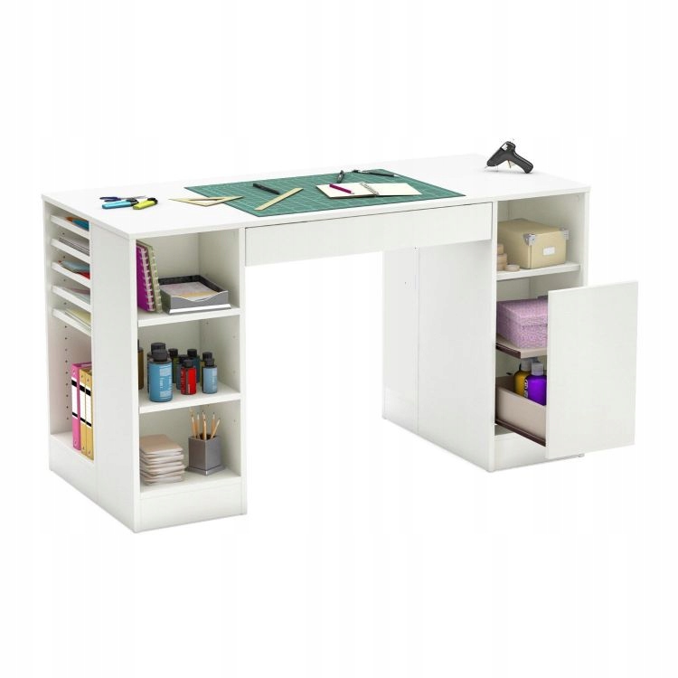 

Biurko białe stół roboczy z mnóstwem miejsca Combi