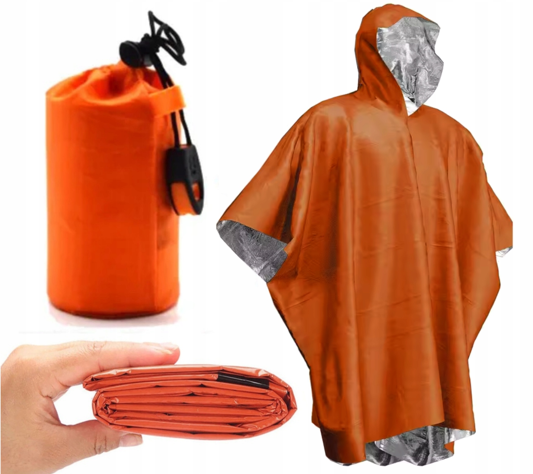 ПОНЧО МЫС ТЕПЛОВОЙ СПАСАТЕЛЬНЫЙ XL АВАРИЙНОГО ВОДОНЕПРОНИЦАЕМЫЙ ВЫЖИВАНИЯ