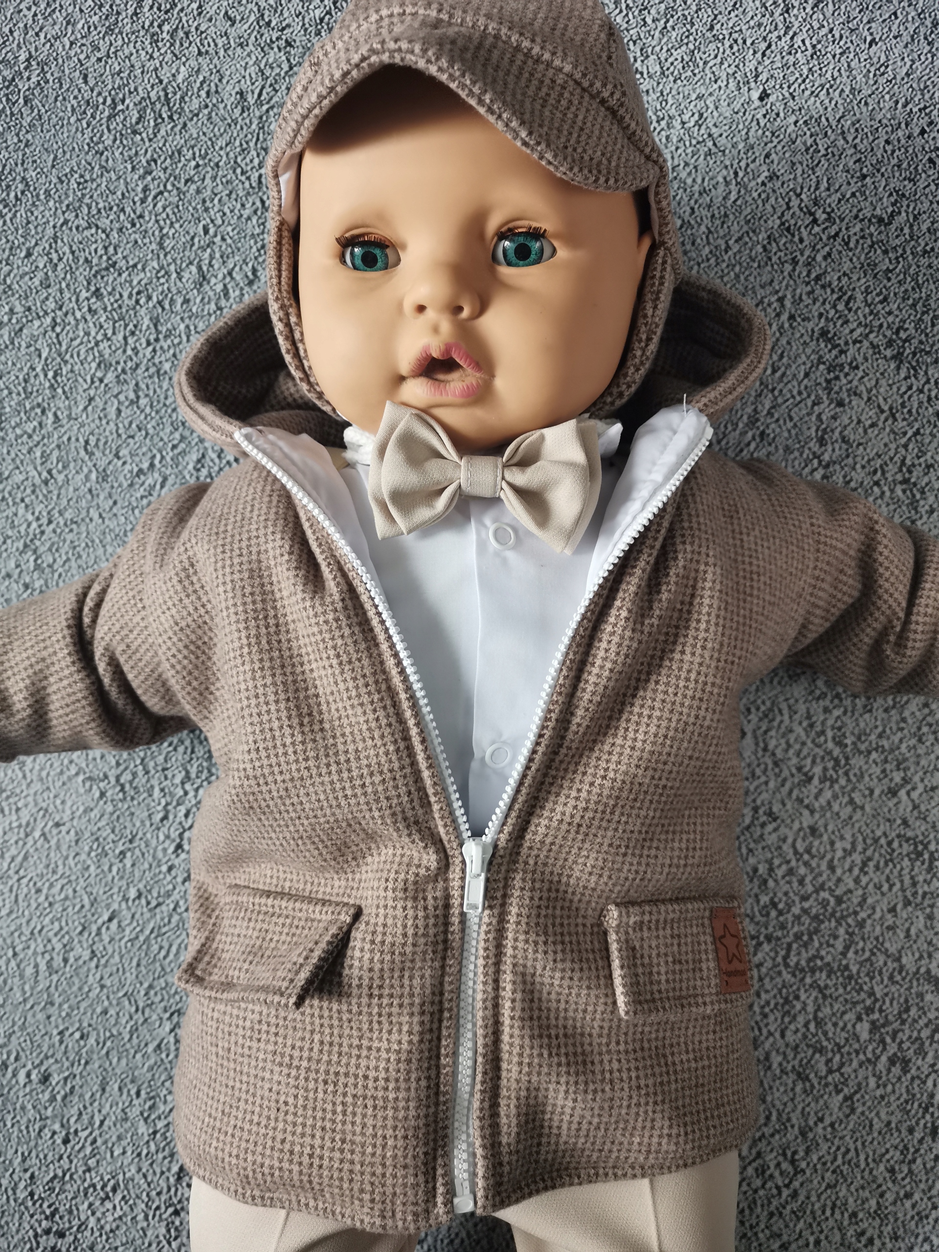 Ubranko do chrztu KURTKA FLAUSZ JESIEŃ / ZIMA garnitur CHRZEST 80 Rozmiar 80