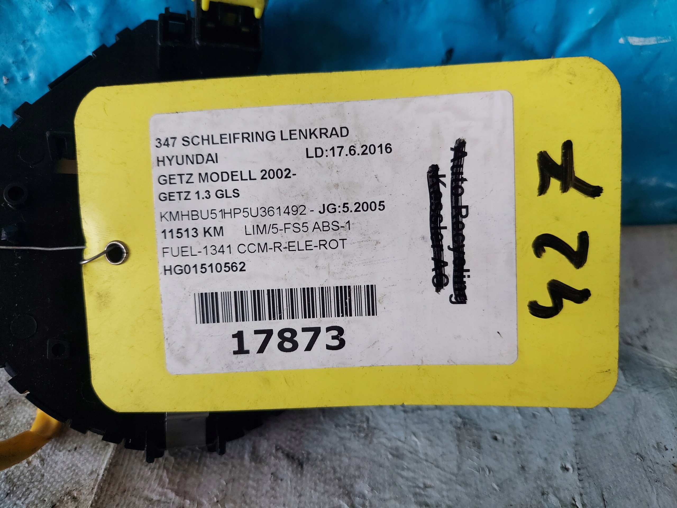kroužek airbag HYUNDAI GETZ 2005 R