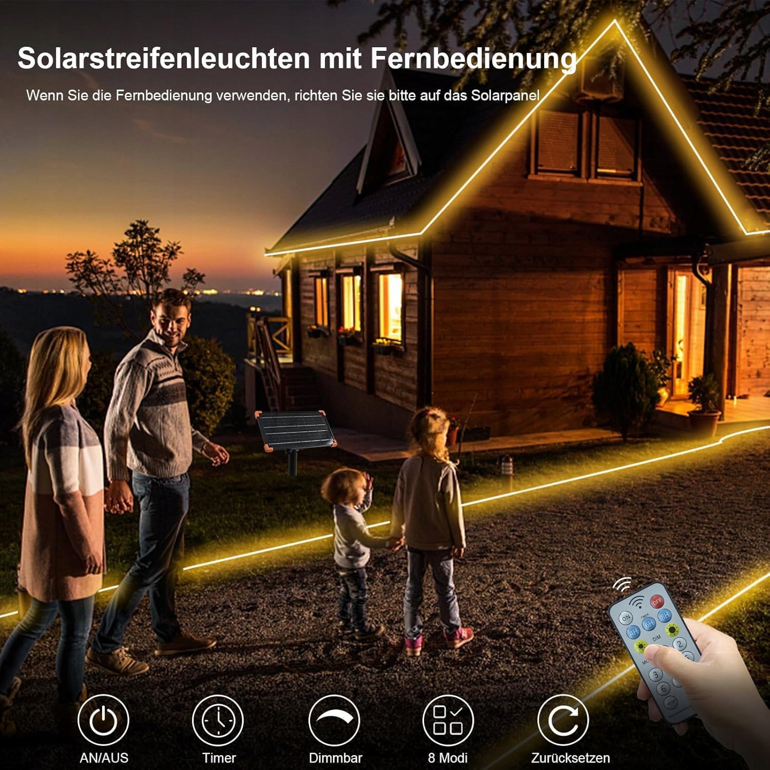 DBFAIRY Solarny Pasek LED 15M 540 LED IP68 Wodoodporny Ogród Balkon — miniatura 4