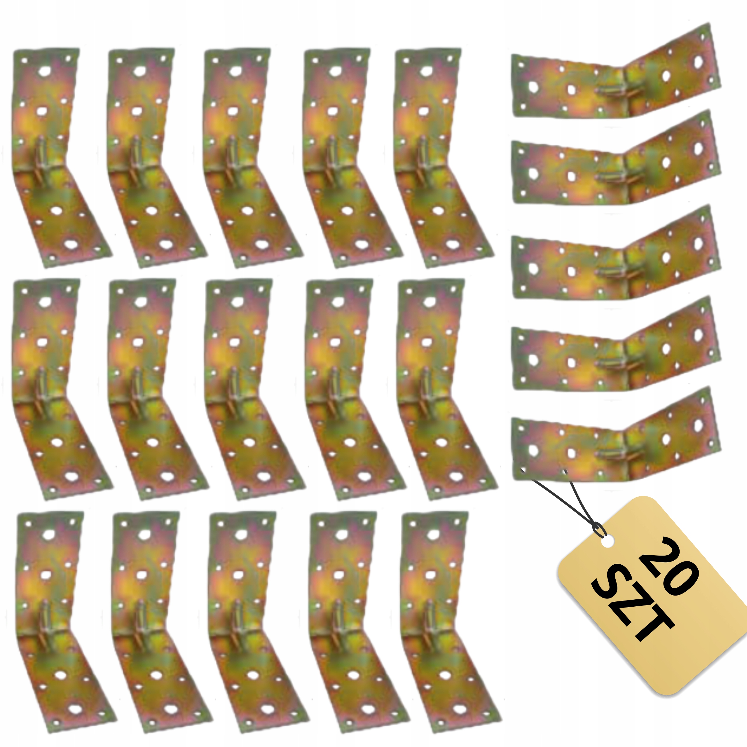 20 Kusů Stavební Úhelník Zesílený Montážní Tesařský 150X150X70 mm