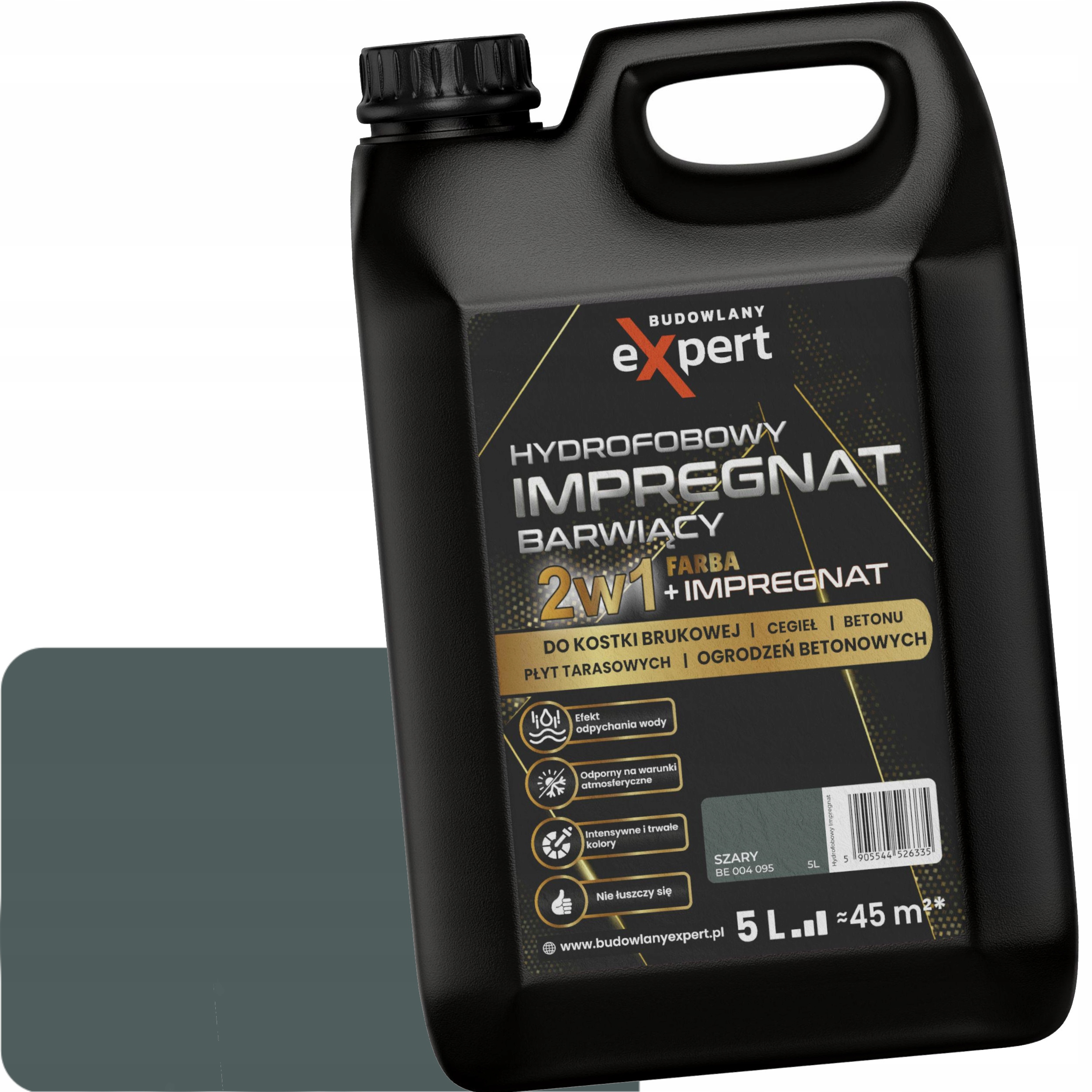 Impregnat do kostki z farbą brukowej i do elementów z Betonu 5l Szary