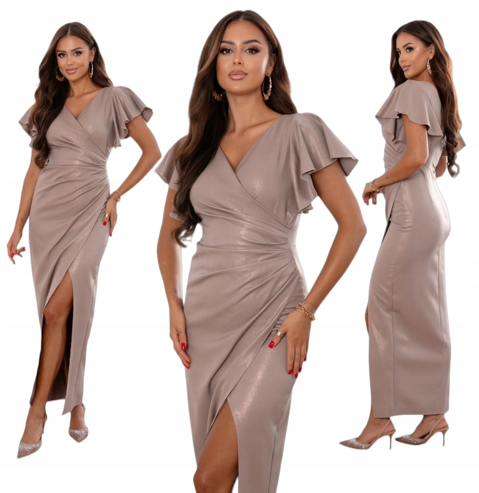 Lena Fango Dlouhá zeštíhlující Šaty s řasením XL