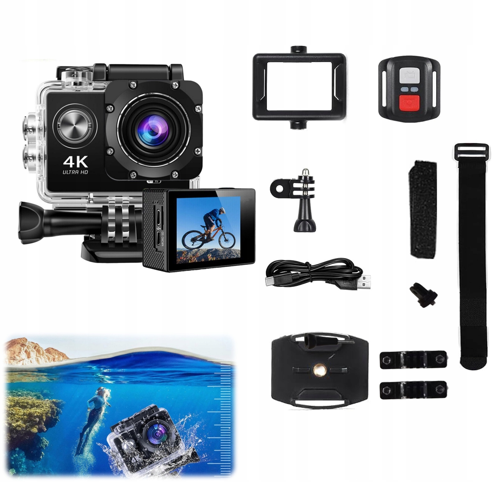 Kamera sportowa 4K Hd Kamera podwodna WiFi Kamera wodoodporna